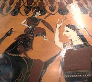 Birth of weaponed Athena who emerged from Zeus...
