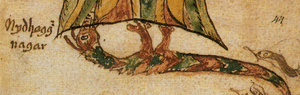 Níðhöggr gnaws the roots of Yggdrasil in this ...