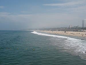Santa Monica State Beach and bay - from Santa ... Santa Monica State Beach and bay - from Santa ...