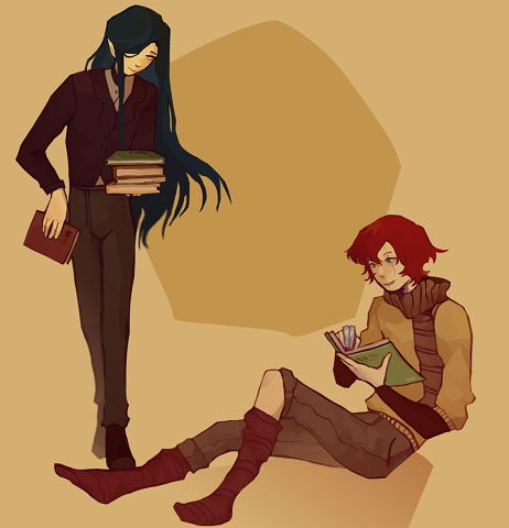 Jiang And Robin In The Bookstore By Vincent