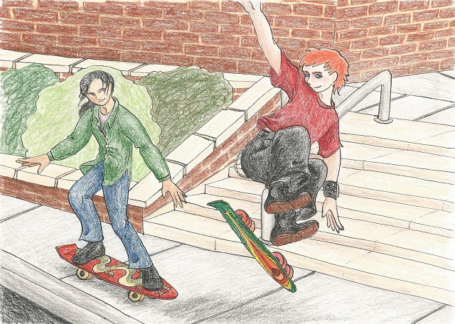 Robin And Jiang Skating By Wanderer Riha
